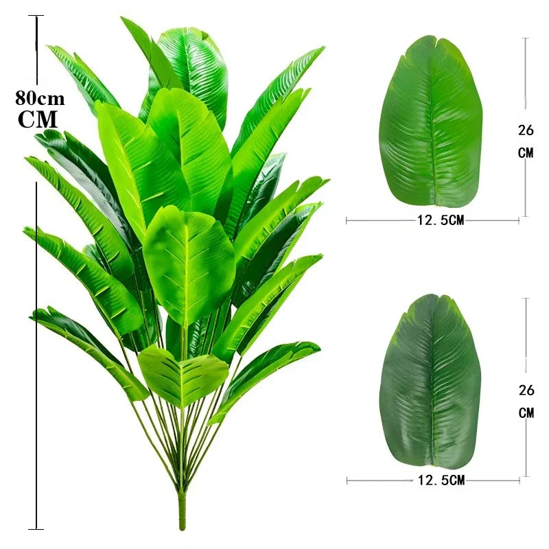 Bananier Artificiel Sans Pot - 18 Feuilles 80cm