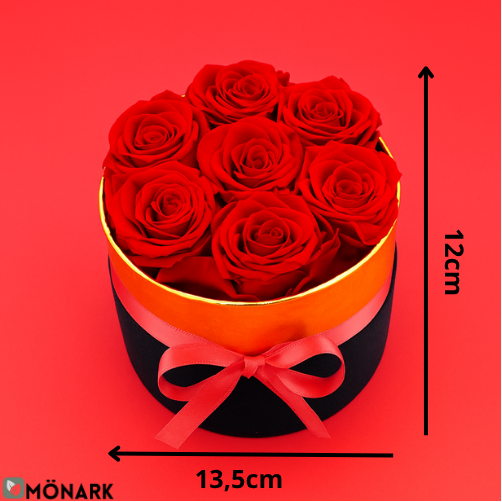 Boîte à Roses Rouge Artificielles (Lot de 7)