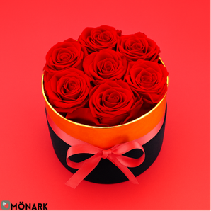 Boîte à Roses Rouge Artificielles (Lot de 7)