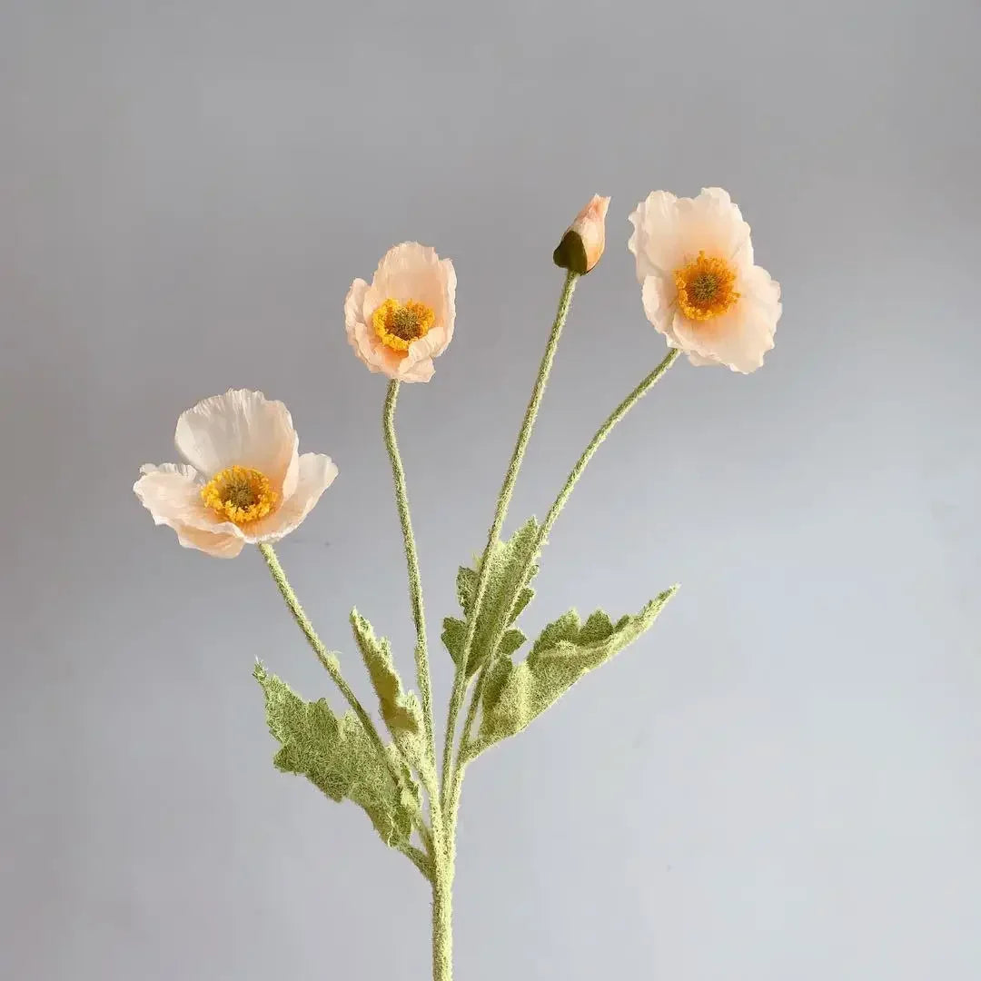 Bouquet de Coquelicots Artificiels Champagne