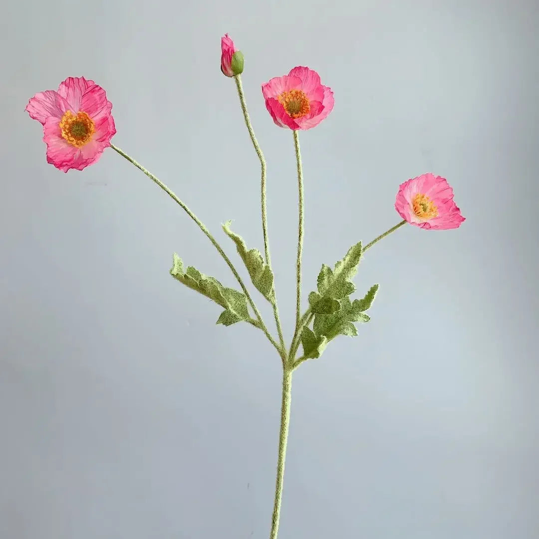 Bouquet de Coquelicots Artificiels Roses