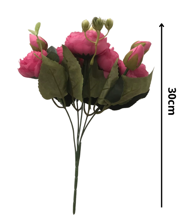 Bouquet de Rose Pivoine Jaune Artificielle