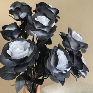 Bouquet de Roses Noires et Blanches