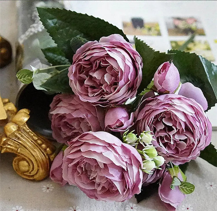 Bouquet Rose Pivoine Rose Clair Artificielle