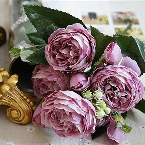 Bouquet Rose Pivoine Rose Clair Artificielle