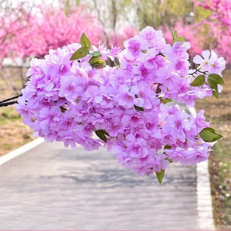 Branche De Cerisier Violet Artificiel (1 pièce)