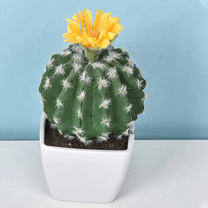 Cactus Artificiel Sans Pots Jaune