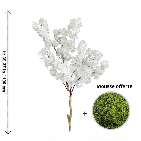 Cerisier Blanc Artificielle Sans Pot - 100 cm