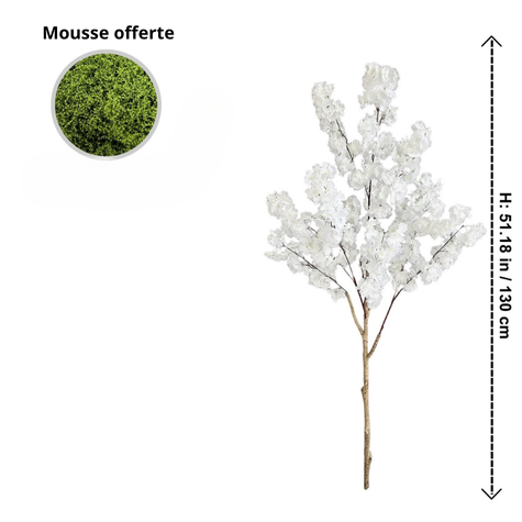 Cerisier Blanc Artificielle Sans Pot - 130 cm