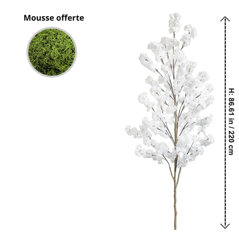 Cerisier Blanc Artificielle Sans Pot - 220 cm