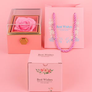 Coffret Rose Artificielle Rose