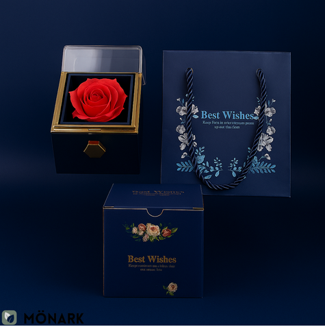 Coffret Rose Artificielle Bleu