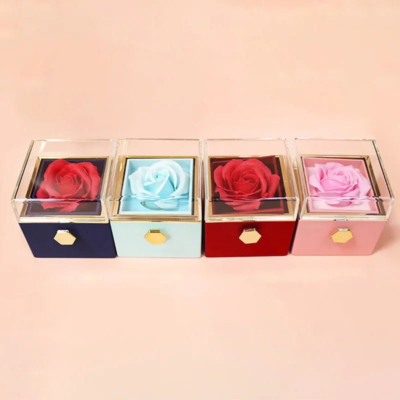 Coffret Rose Artificielle Bleue Clair