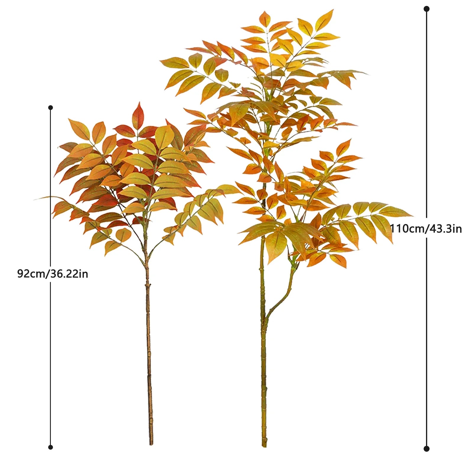 Ficus Orange et Vert Artificielle Sans Pot - 4