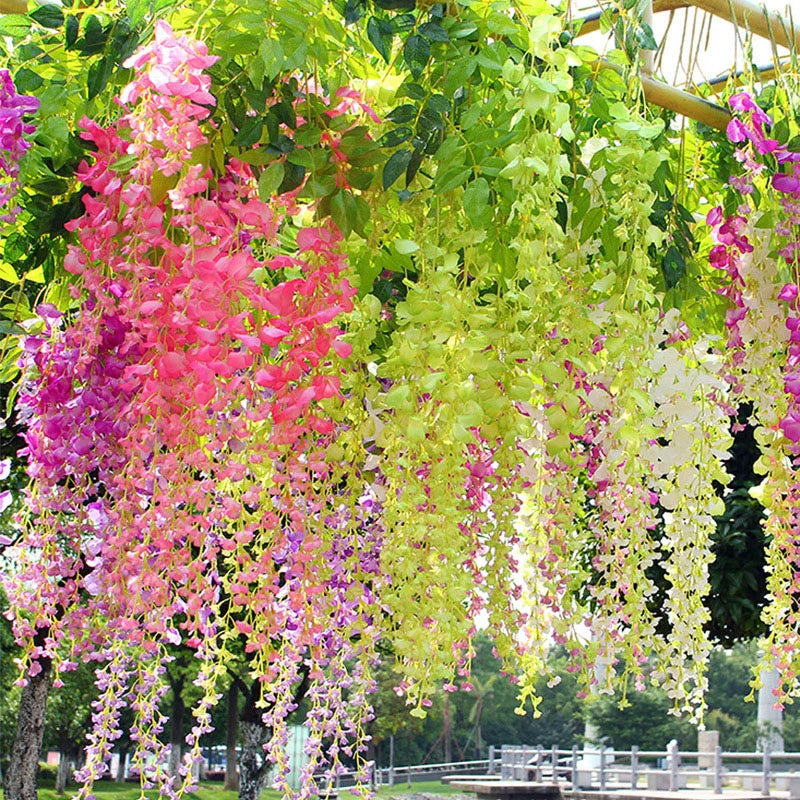 Glycine Rose Artificielle (Lot de 3)
