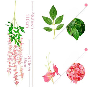 Glycine Rose Artificielle (Lot de 3)