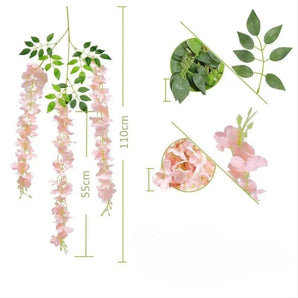 Glycine Rose Clair Artificielle (Lot de 3)