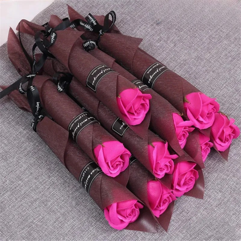 Lot de 10 Roses Rose/Rouge Artificielle