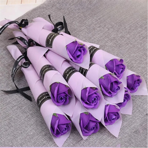 Lot de 10 Roses Violette Artificielle