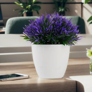 Petit Pot de Fleurs Artificielles Violette