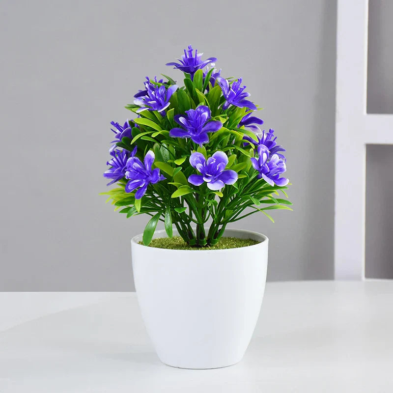 Petit Pot de Fleurs Artificielles Violette