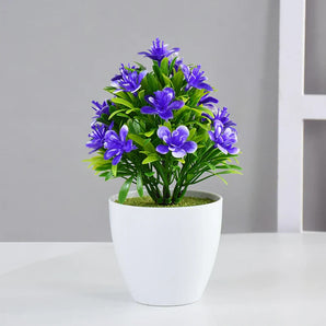 Petit Pot de Fleurs Artificielles Violette