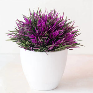 Petit Pot de Fleurs Artificielles Violette/Rose