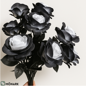 Bouquet de Roses Noires et Blanches