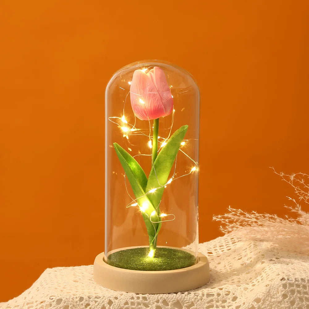 Tulipe Éternelle Rose Artificielle